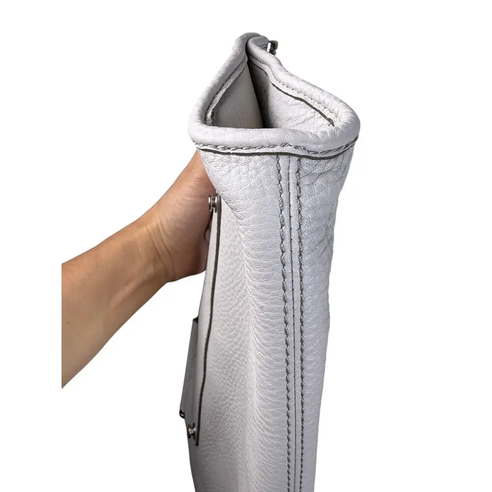 Banana Republic Cream Pebbled Leather Oversized Clutch